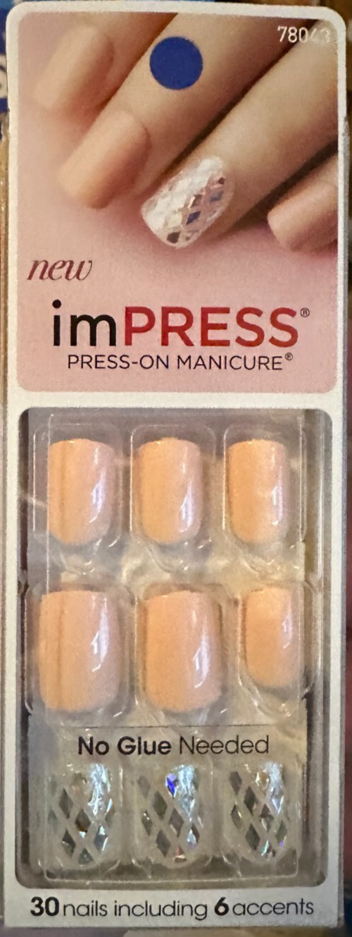 ImPRESS Press Nails Pink Blush shine holographic reflective diamond accent