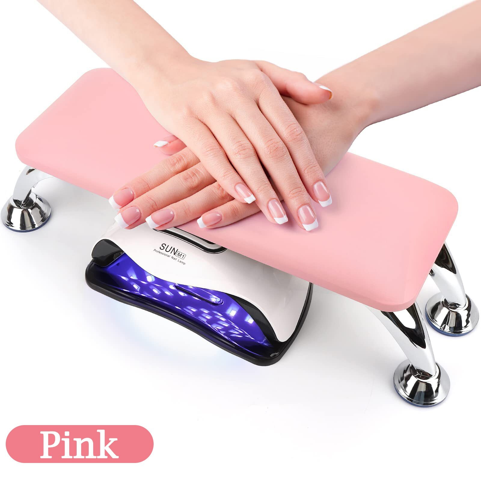 Nail Art Hand Cushion Salon Manicure Tool Leather Arm Rest Soft Pillow Pink