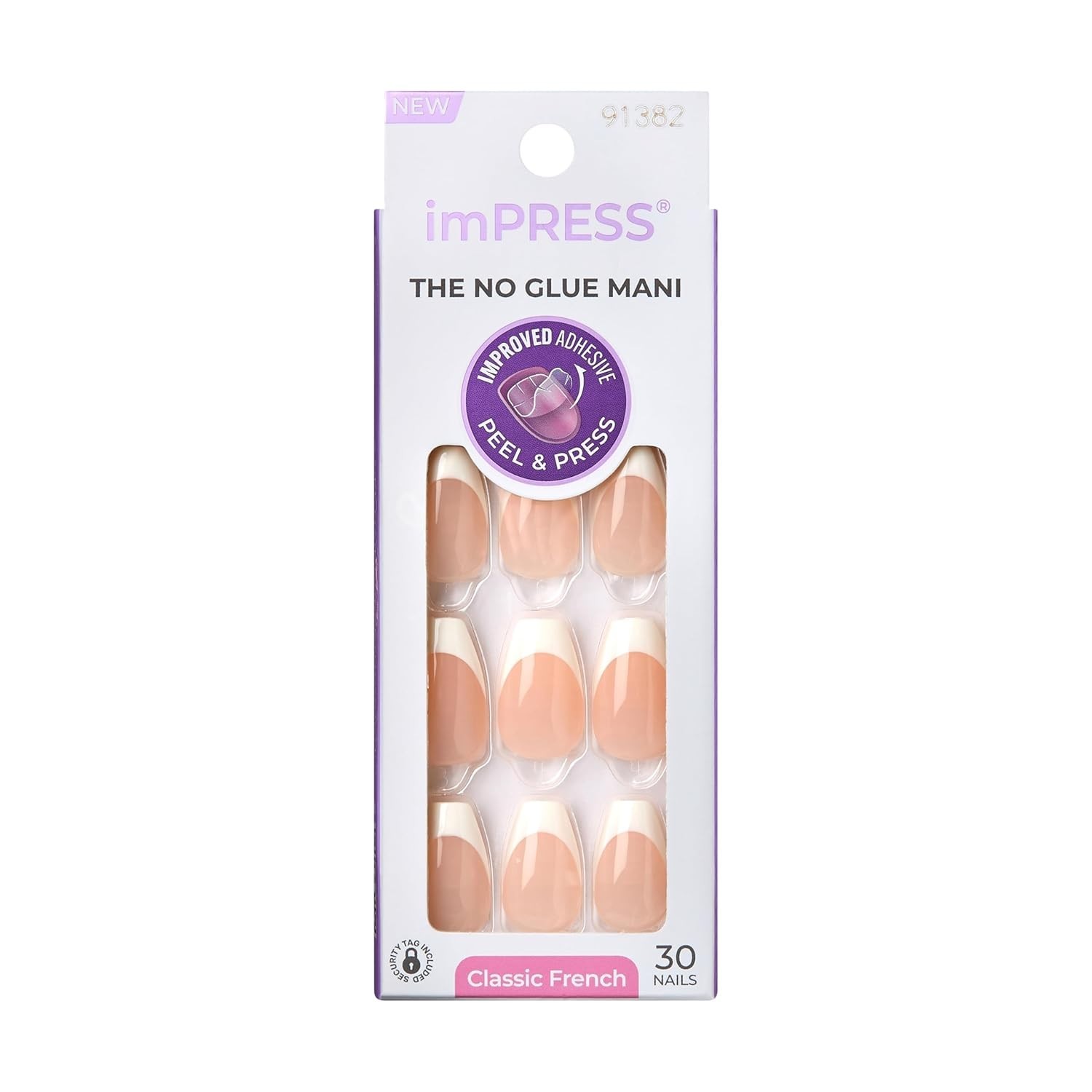 Chic KISS No Glue French Nails – 30 Coffin Tips & Tools for Stylish Manicure