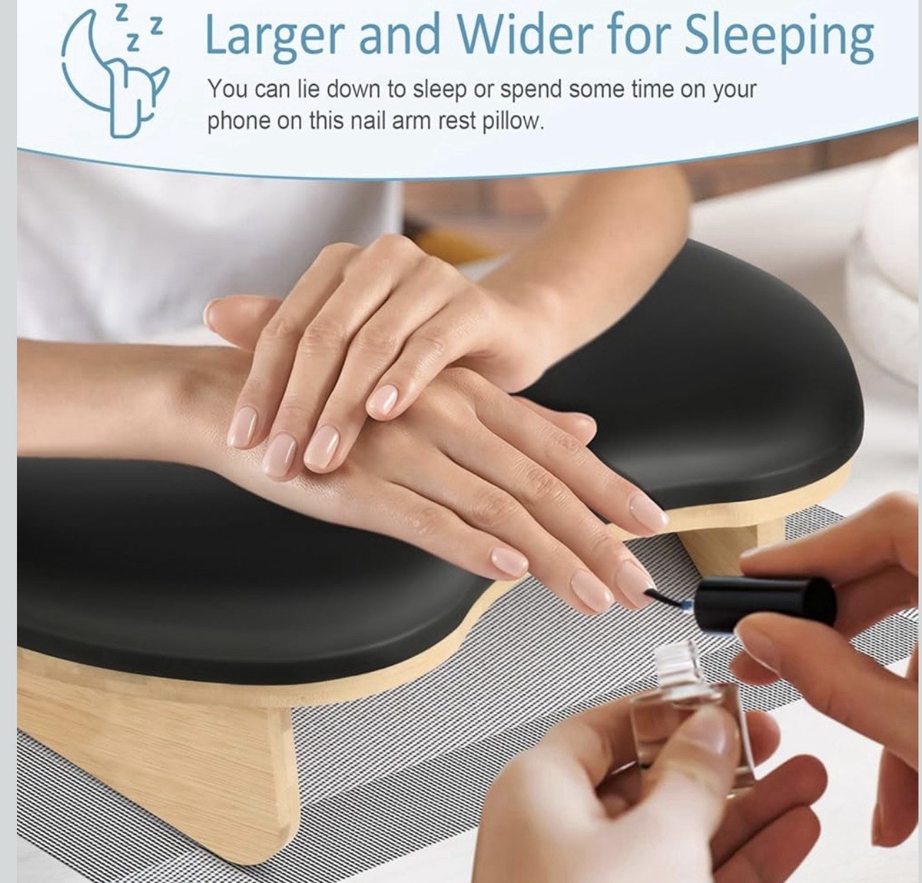 Hand Rest for Nails Tech, U Shaped Arm Rest for Nails Tech with Nail Table Mat..