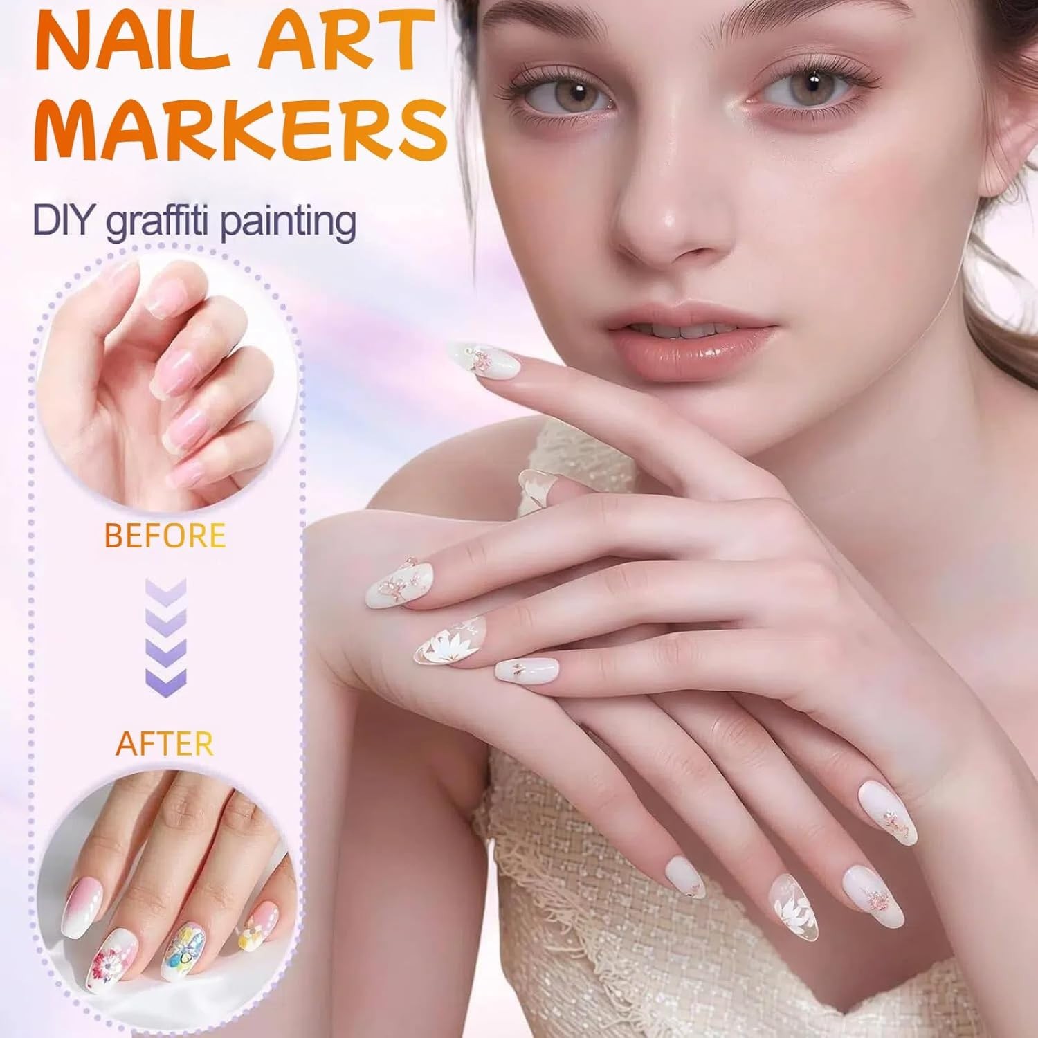 12 Colors Nail Art Pens Polish Markers Quick Dry Kids DIY Painting Drawing Set
