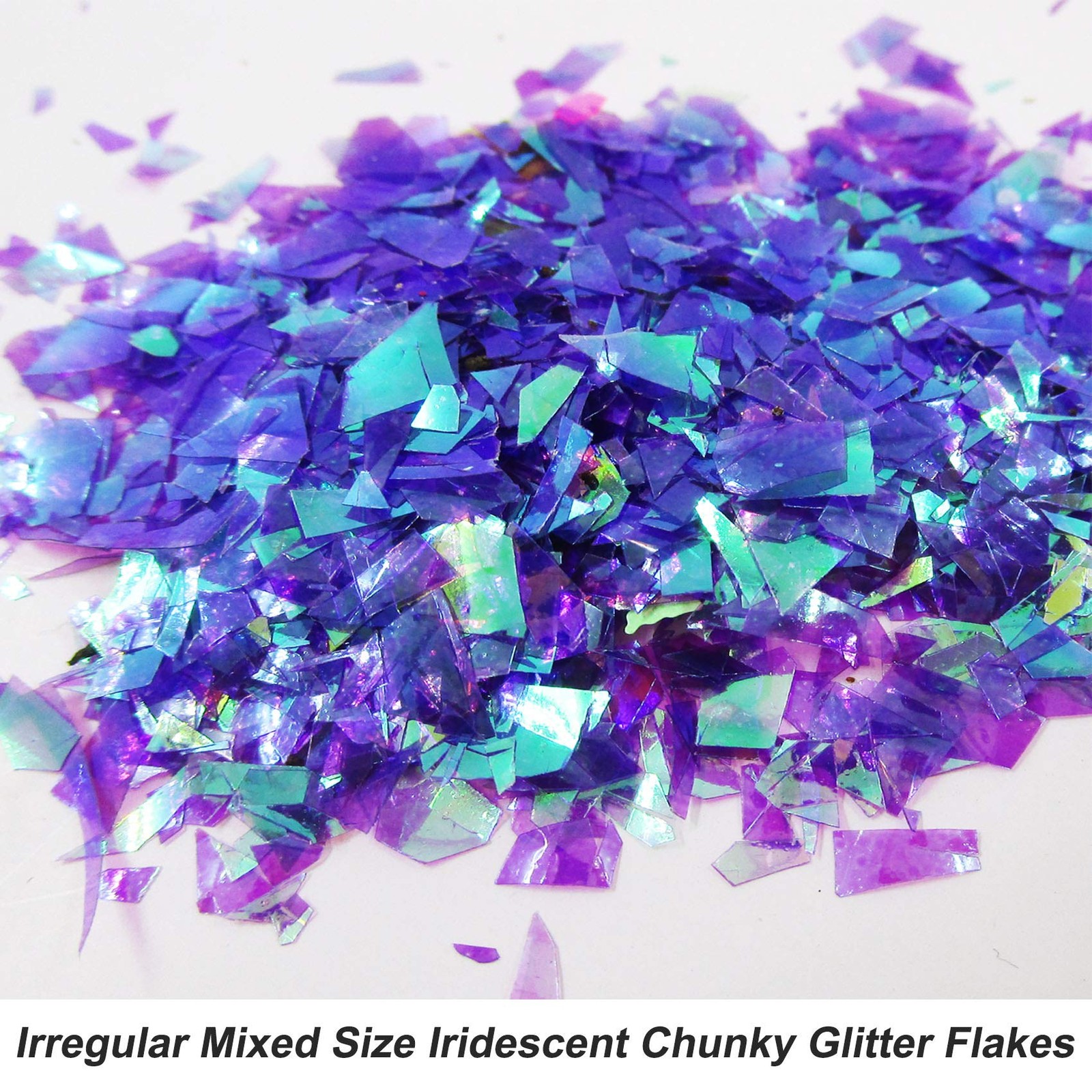 12 Colors Iridescent Chunky Glitter Flakes Kit Irregular Mermaid