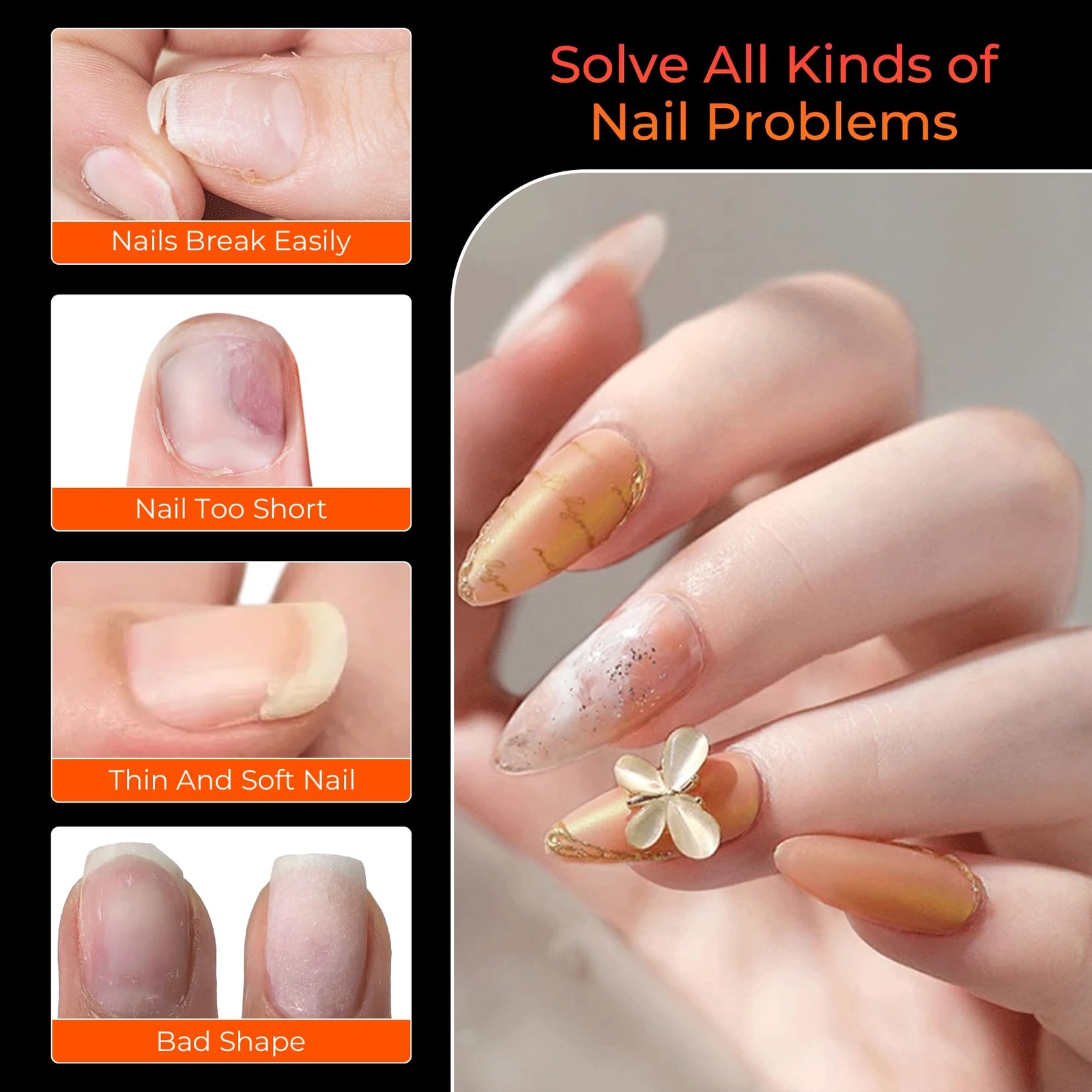 240PCS Short Almond Gel Nail Tips – Matte Half Cover for DIY Nail Art