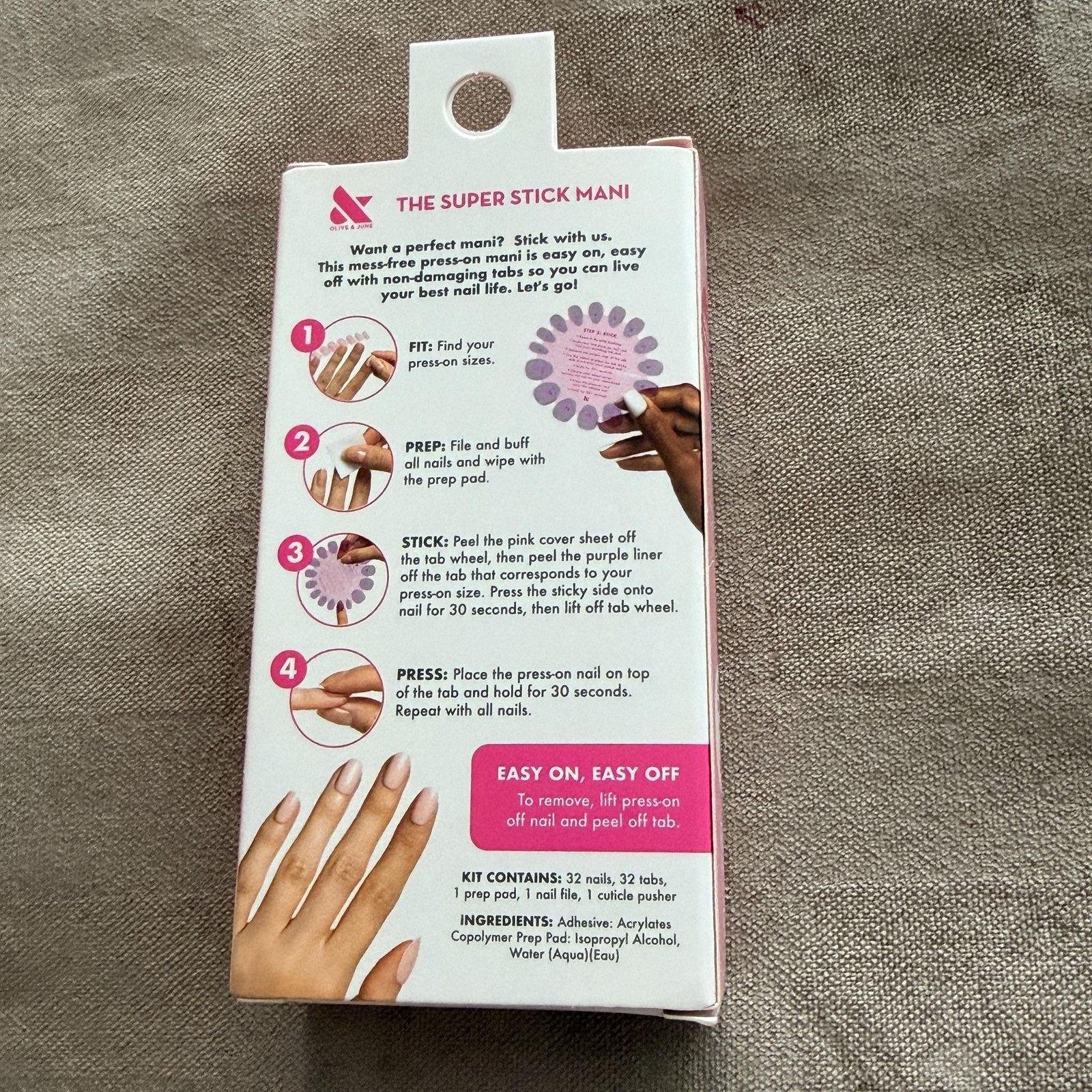 Olive & June Super Stick Mani Medium Prairie Press-On Nails Purple 32 Nails