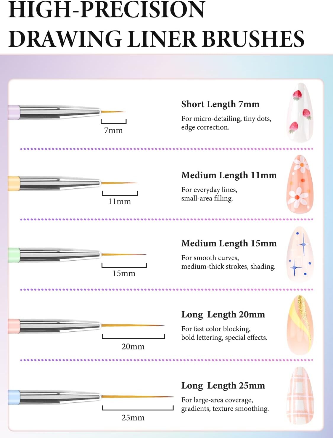 Nail Art Brushes Set, Nail Dotting Tools, French Tip Tool, Nail Art