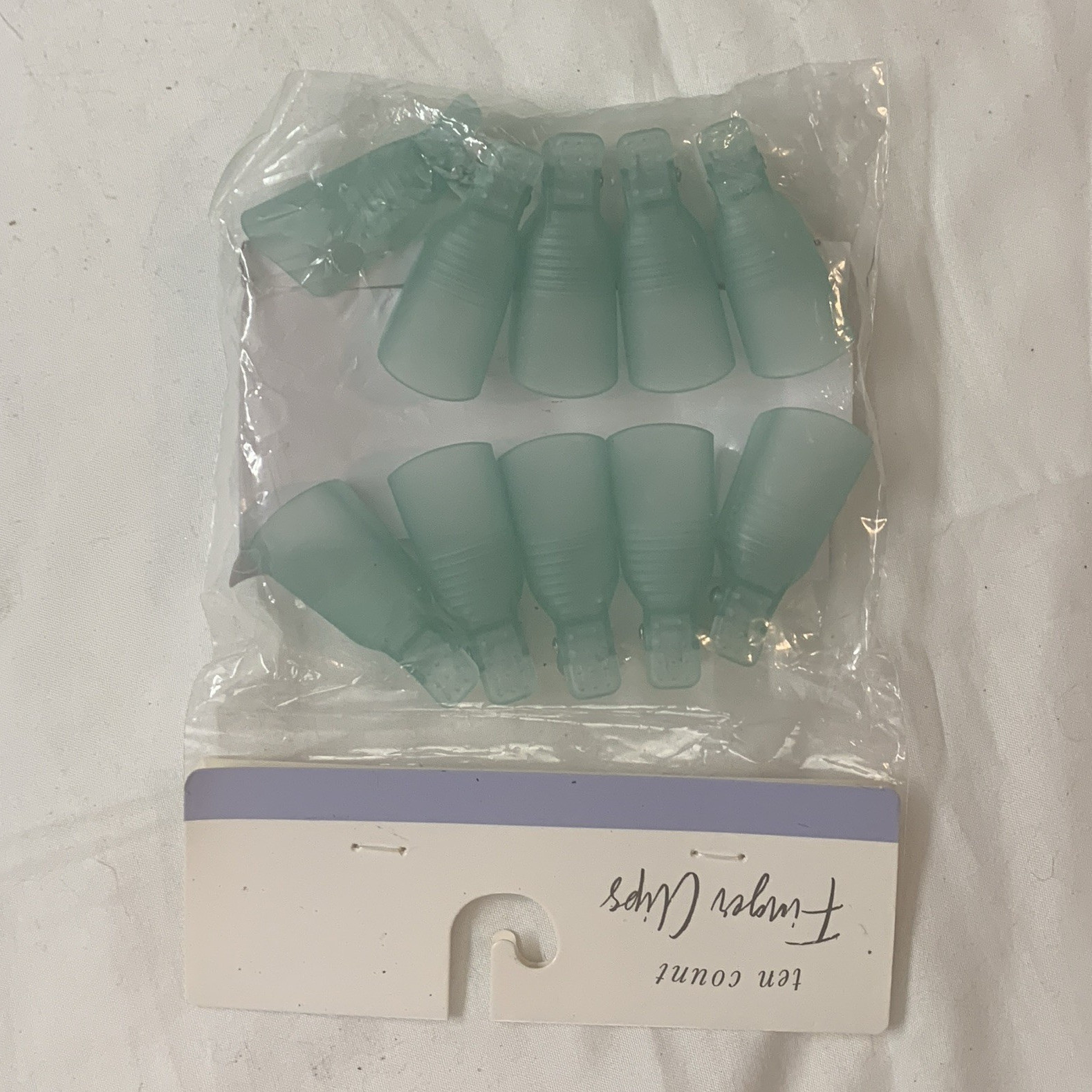 Hot Tips Teal Reusable Plastic Nail Clips for Gels, 10 Count