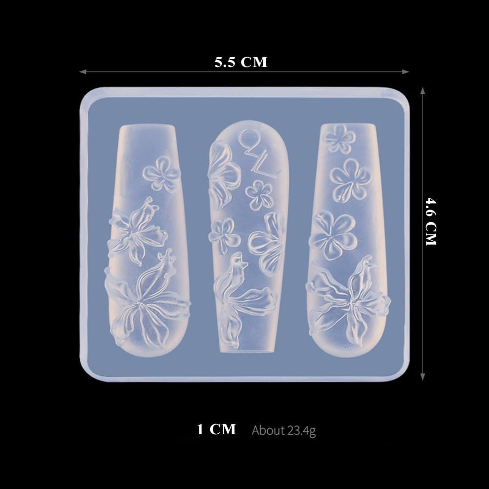 Silicone 3D Flower Nail Mold for Resin Art and Nail Charms Supplies