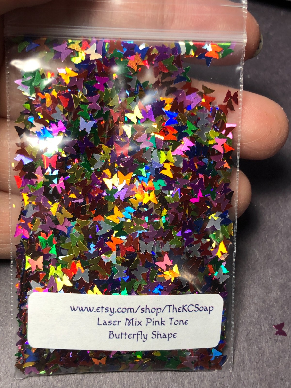 50g Solvent Resistant BUTTERFLY shape Glitter LASER MIX PINK Nail Art DIY Craft