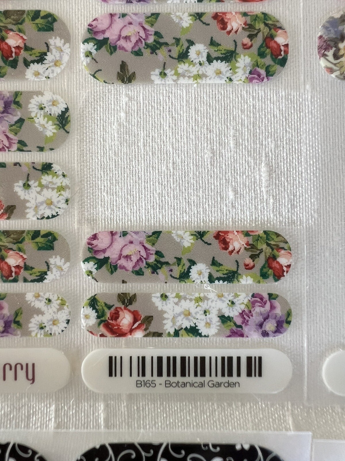 Jamberry Nail Wraps, Botanical Garden, Memory Lane, Black Floral, Silver Floral