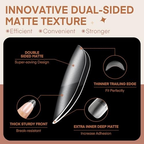 Oval Round Nail Tips Short Full Matte Almond 240pcs Oval Short Full Cover