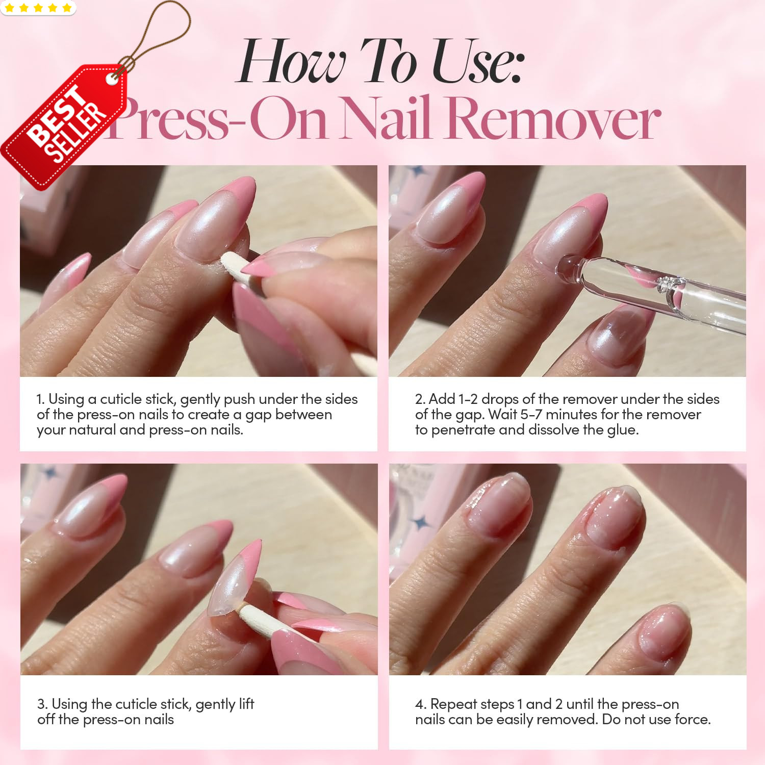 Press On Nail Remover 30ml Odorless No Acetone Gentle Fake Nail Serum – US