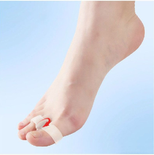 2 Holes Toe Gel Orthotics Protector Straightener Separator Foot Hallux Valgus