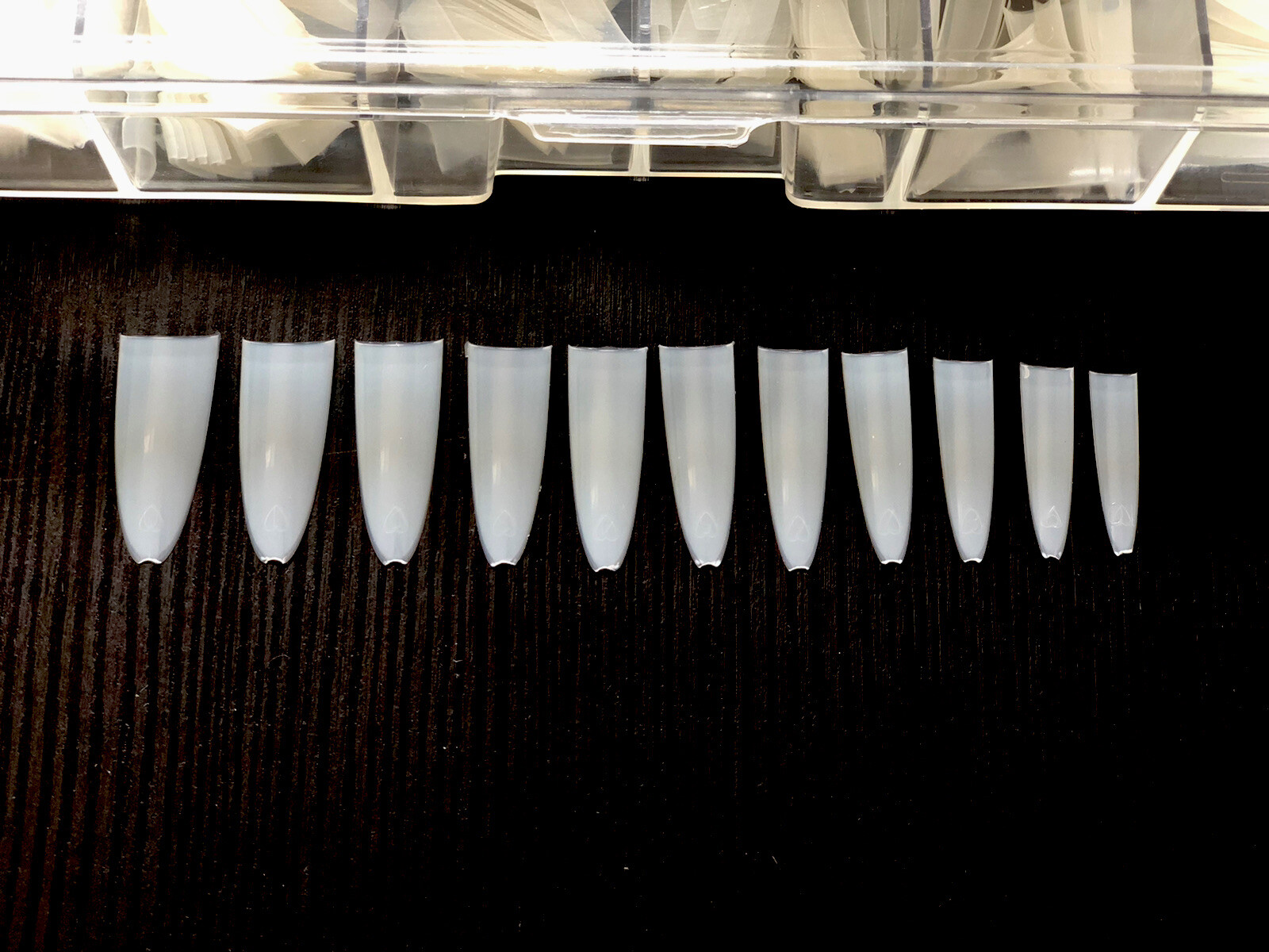 Lamour Vector Shape – Curve Half Moon NATURAL Nail Tips – Box 500 tips USA