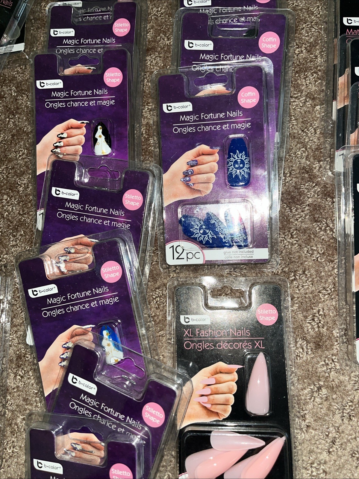 Artificial Nails B-color Multicolor Assorted Glue Not Included 36 Packs Of 12.