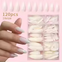 1BOX Candy Color French Short Square False Nails Pink/Green/Purple Full Cover Ma