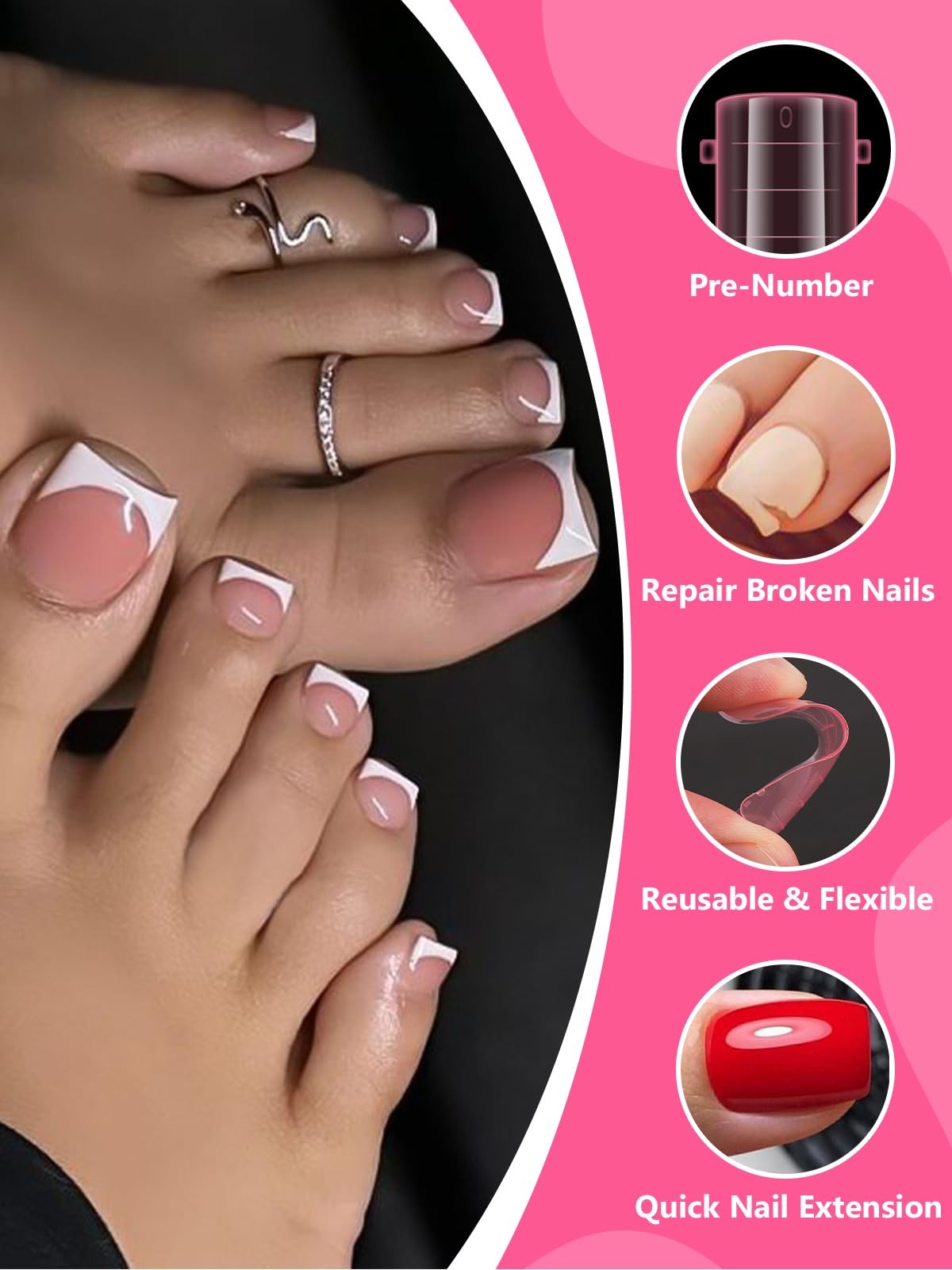 Poly Gel Dual Nail Forms for Finger and Toes