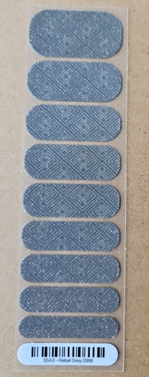 JAMBERRY NOVEMBER 2016 STYLEBOX T2: REBEL GREY HALF SHEET NAIL WRAP NOVEMBER 16