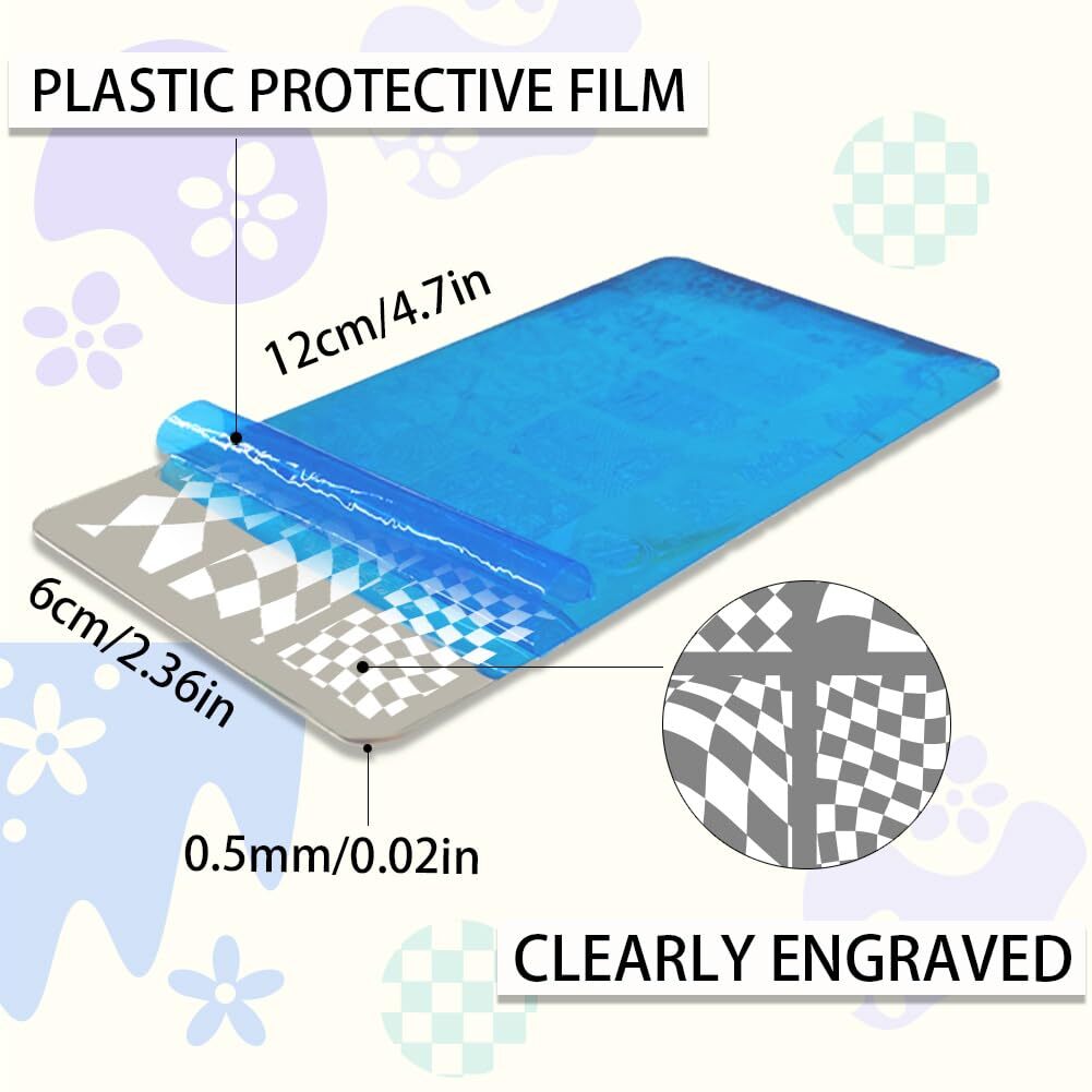 Nail Stamping Template Kit Fingernails Stencil Stamper Scraper Manicure Tool