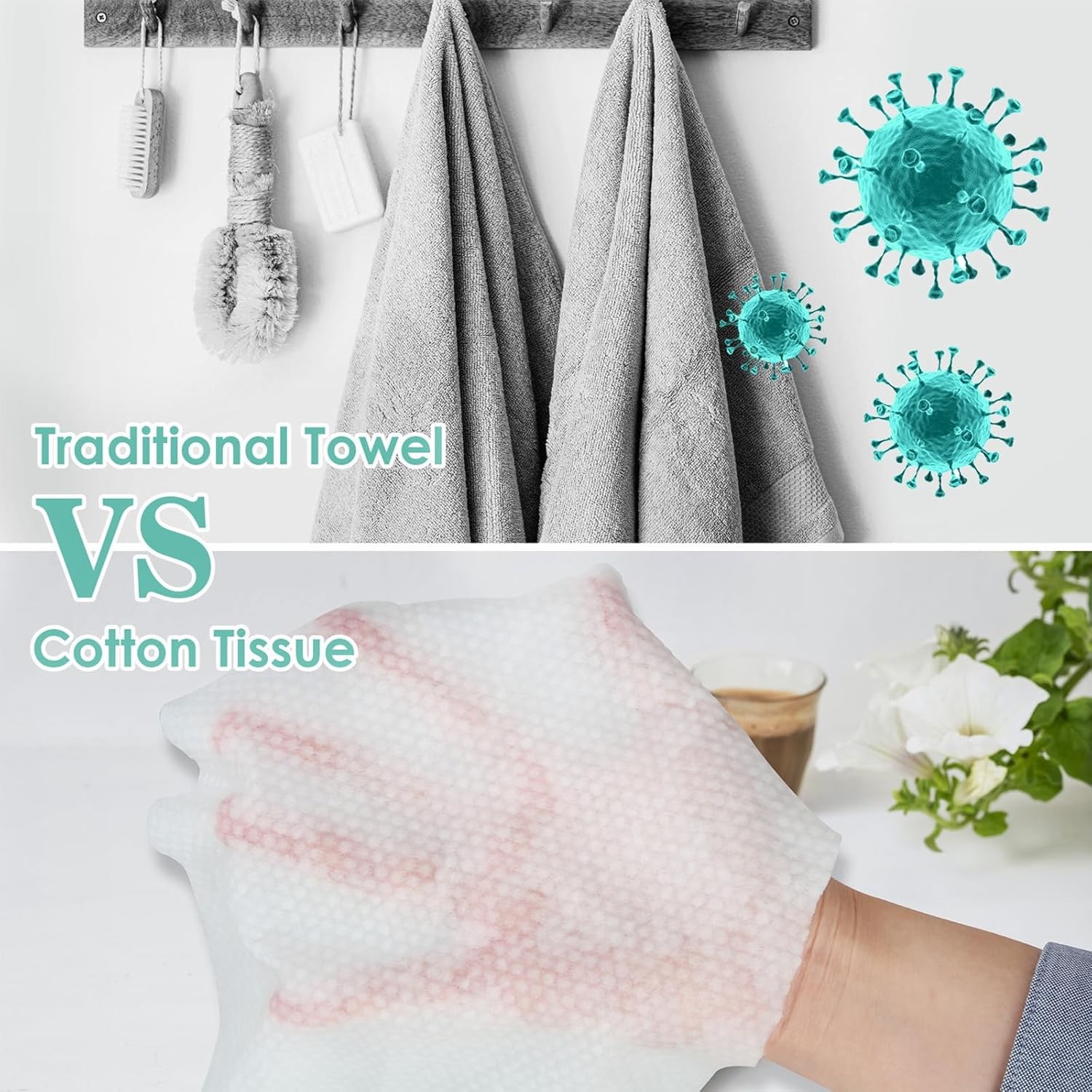 Tahoe Trails Disposable Face Towel, Soft Dry Wipe, Lint Free, Dry Wet Use