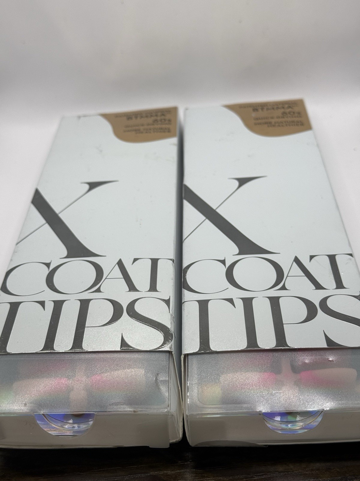 2-Pack Btartboxnails 60s Quick Drying X Coat Tips Long Square Multicolor