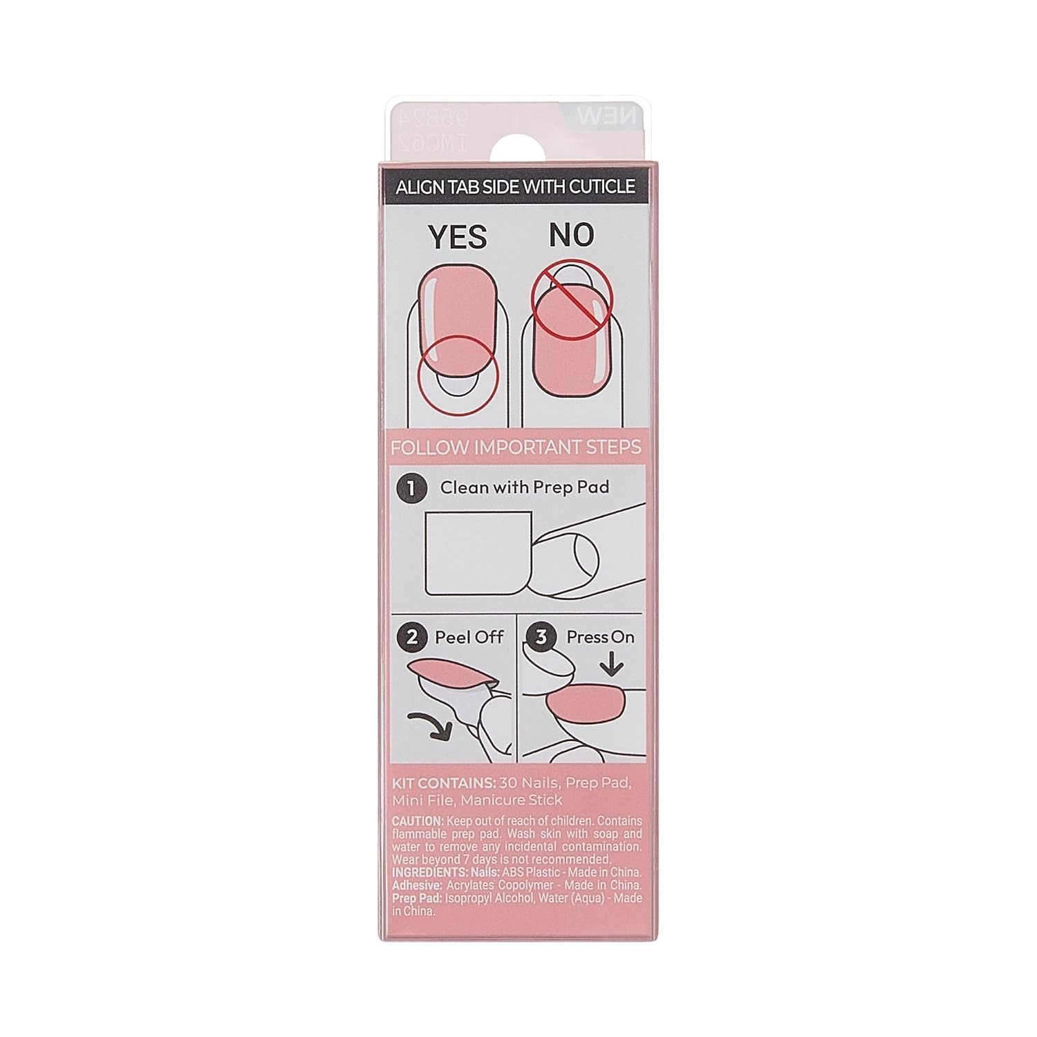 No Glue Mani Press On Nails, Color, ‘Your Magic’, Pink, Short Size, Squoval S…