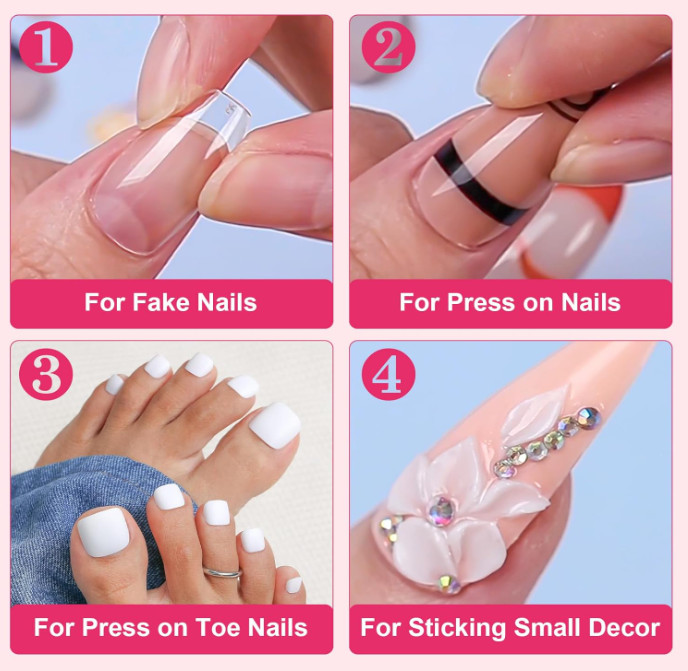 Makartt Super Strong Nail Glue Brush-On, Long-Lasting for Press-On Acrylic Nails