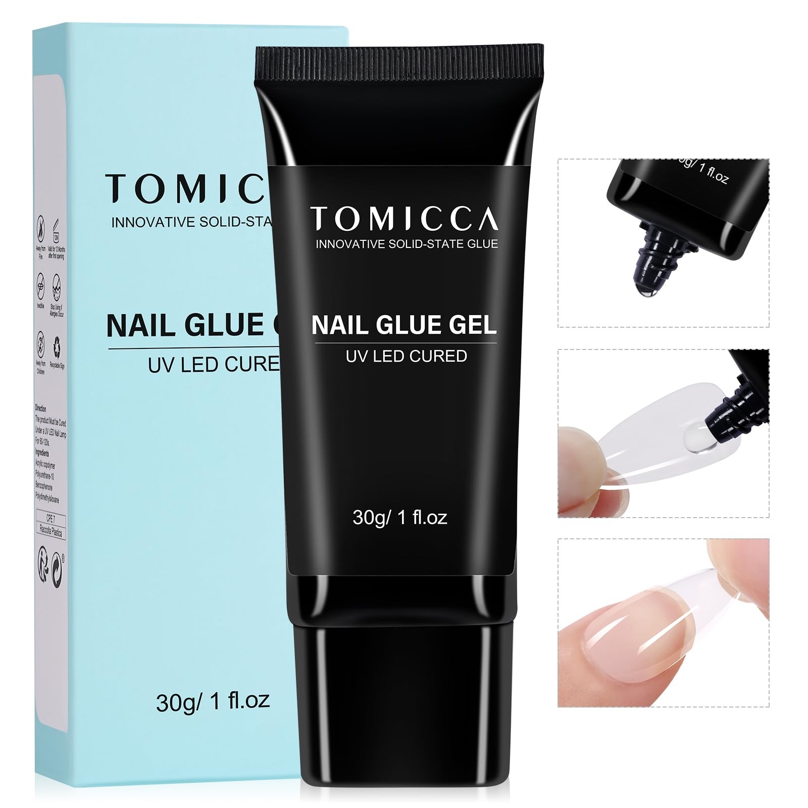 Nail Glue 30g Gel for Press Ons – UV Curing for Strong Hold