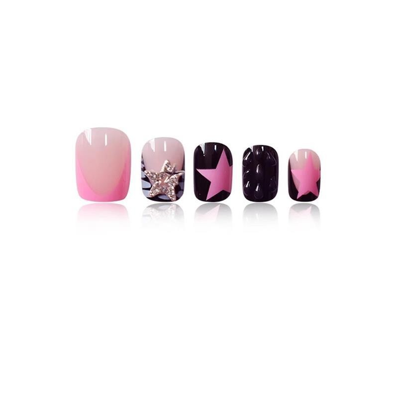 Square Press On Nails Star Rhinestone Glitter Removable False Nails Wholesale