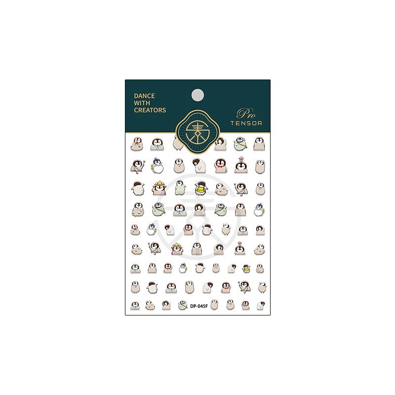 5D Penguin Nail Decal, Animal Cartoon Nail Decals, Embossed Nail Stickers (177)