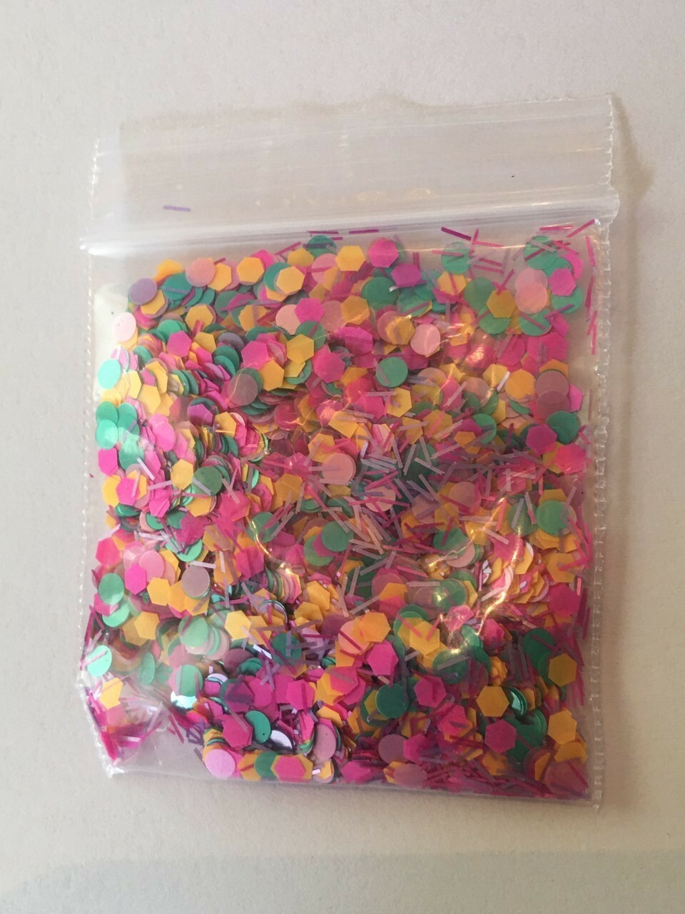 Metallic Pastel Pearlescent Confetti(Multi)3mmGlitter Nail Art Solvent Resistant