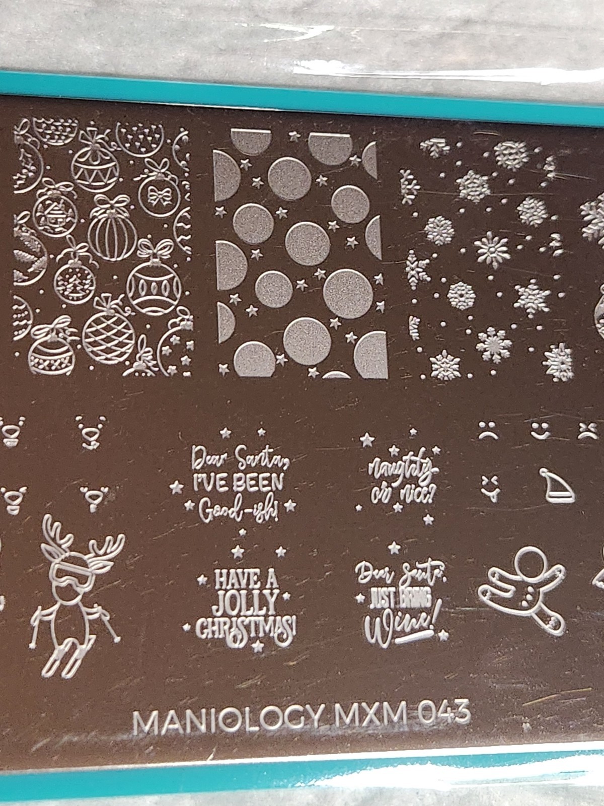 Maniology MXM043 Gingerbread Men & Reindeer Nail Stamping Plate