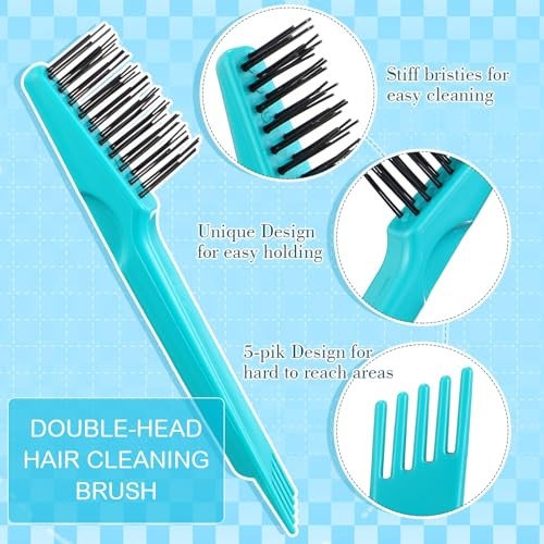 4 Pcs Hair Brush Cleaning Tool Set Mini Hair Cleaning Brush Tool Wooden Green