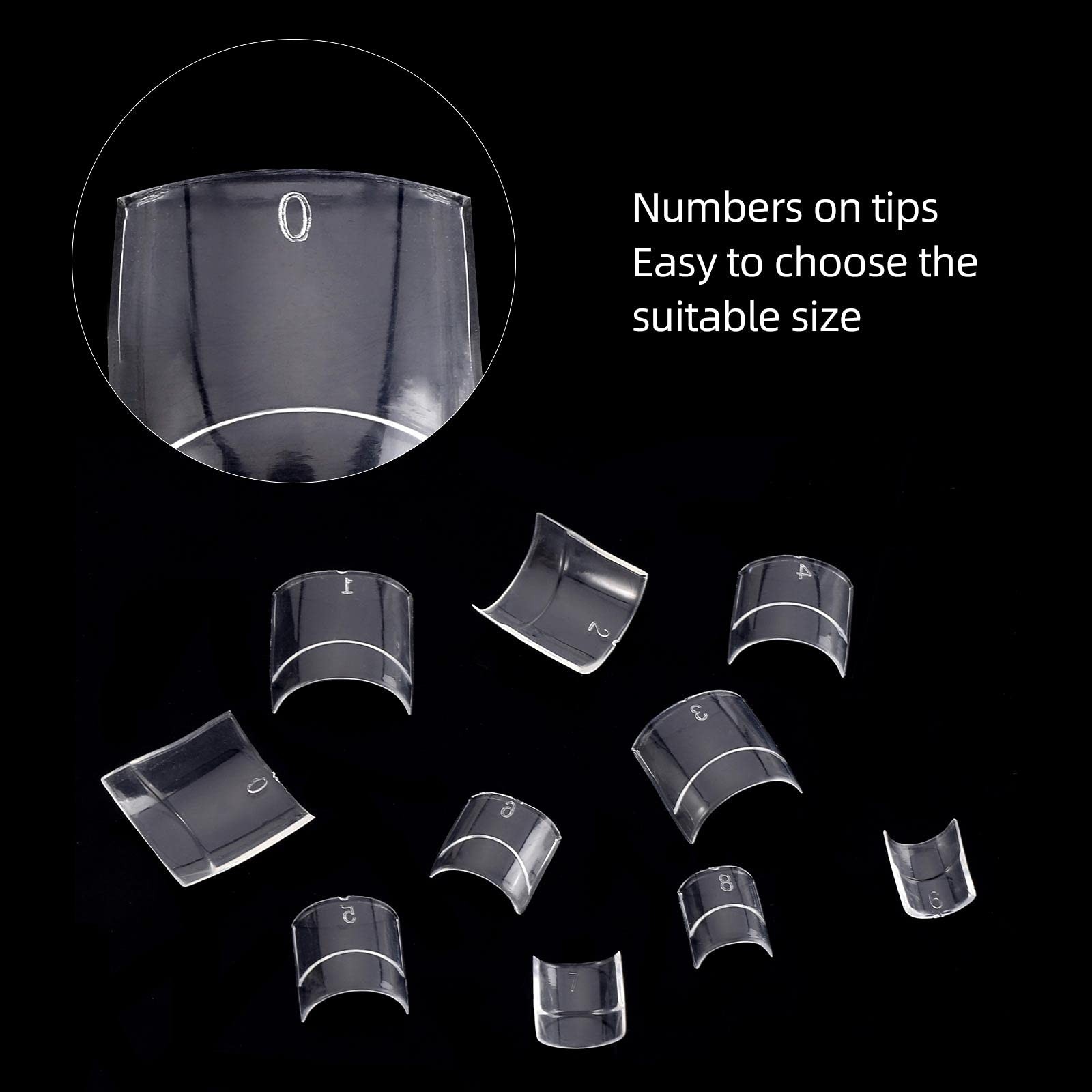 Square Nail Tips Half Cover 500Pcs Clear Acrylic Nails French Short False Nai…