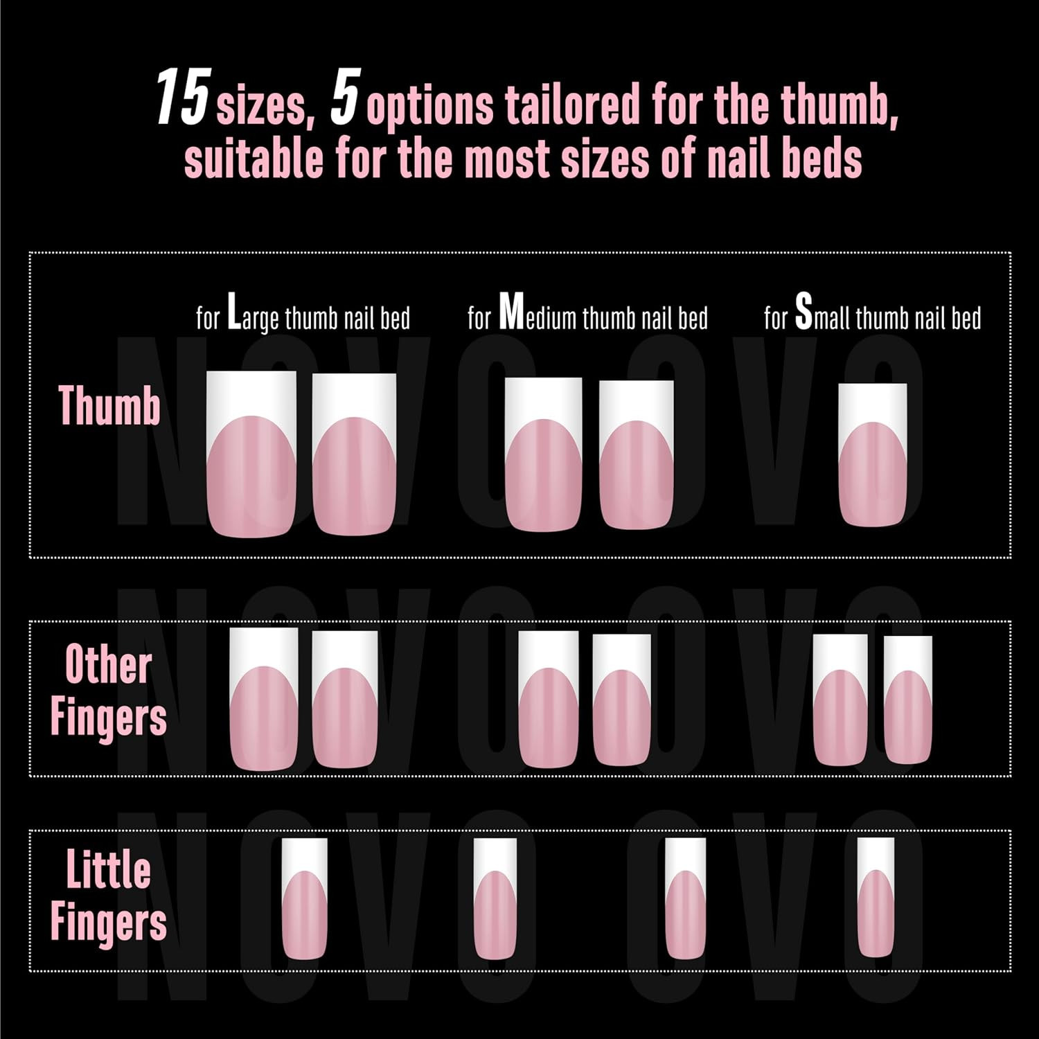 Medium Sharp Square White French Tip Nail Tips Press on BERRY PINK, Extra Thick