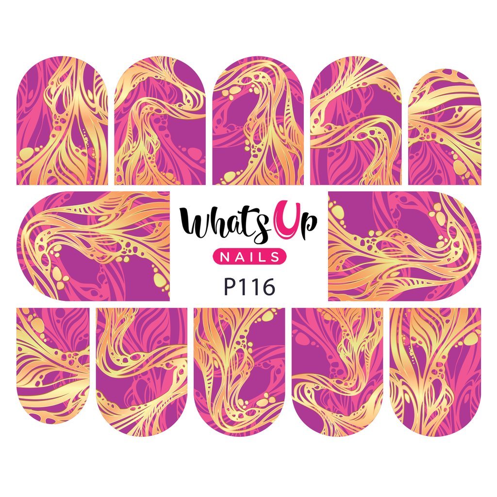 P116 Lavalicious Water Decals Sliders for Nail Art Design