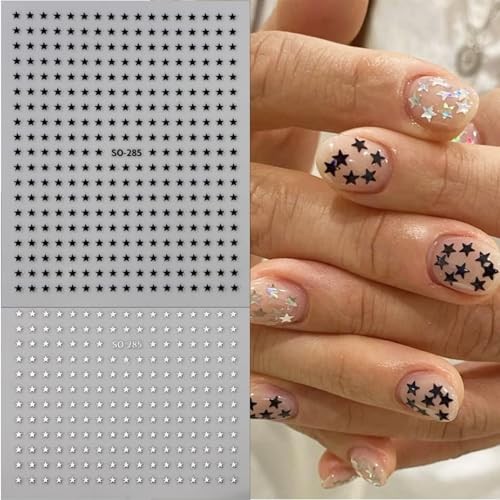 6 Sheets Star Nail Decals for Nail Art 3D Self-Adhesive Star Nail Stickers-2