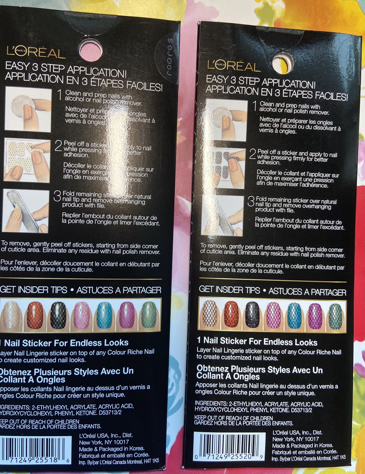 L’Oreal Colour Riche Nail Lingerie Nail Stickers #700 And #702 NEW Lot of 2
