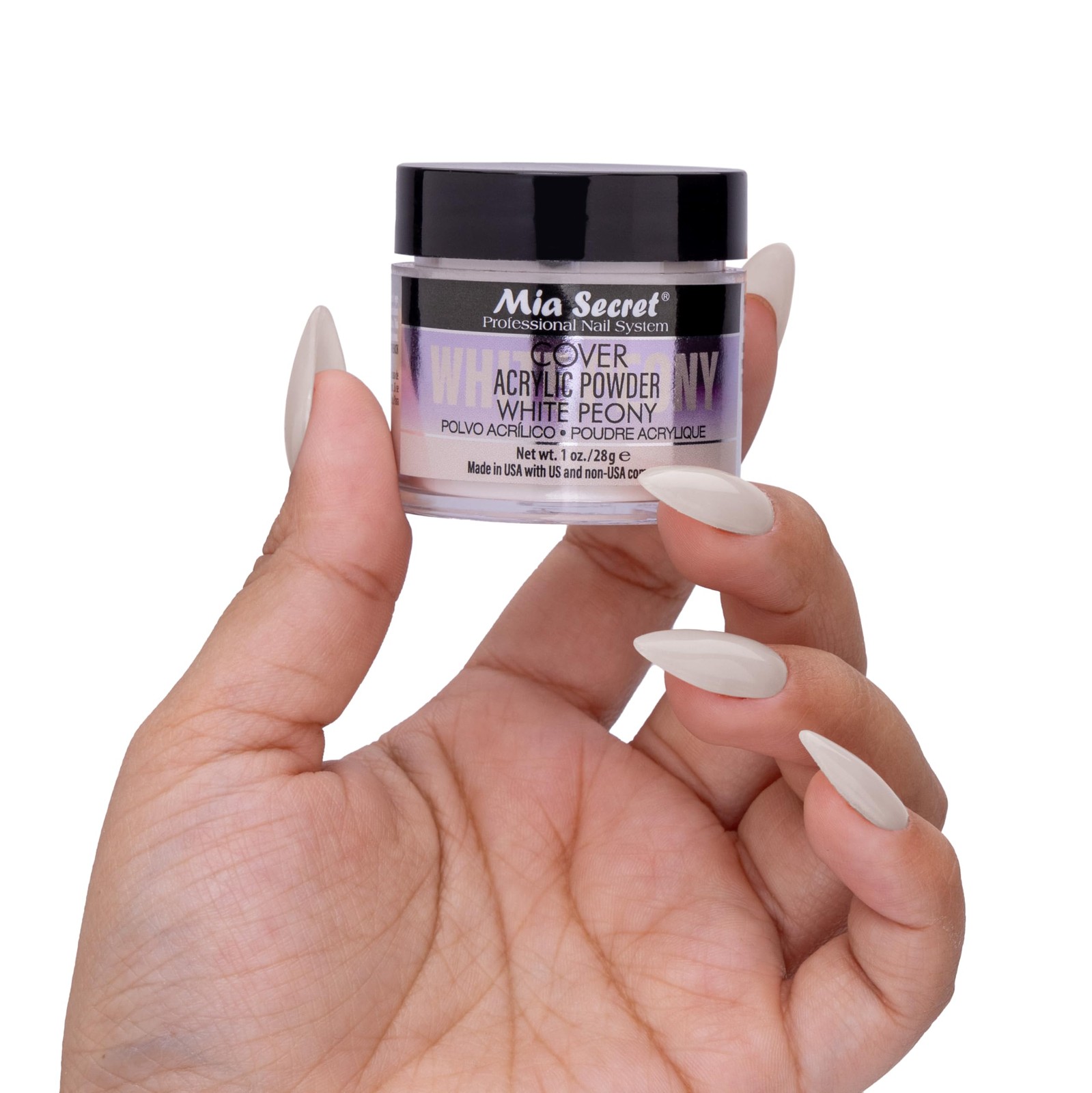 Mia Secret Cover White Peony Acrylic Powder 1 Ounce Natural Nail Extension