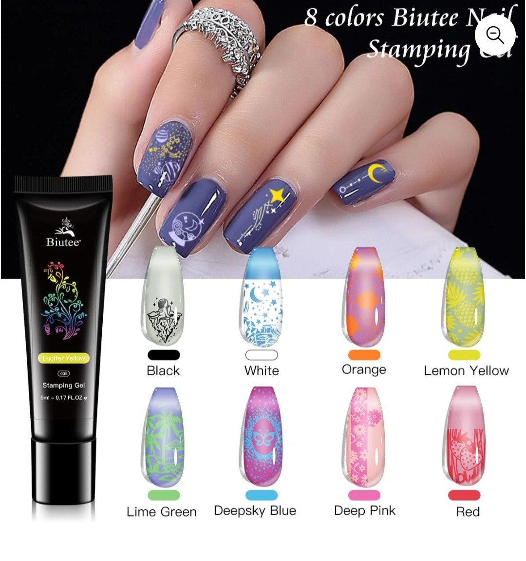 Biutee Nail Stamper Kit Nail Art Set 8 Stamping Plate Polish Gel 12 Stamping