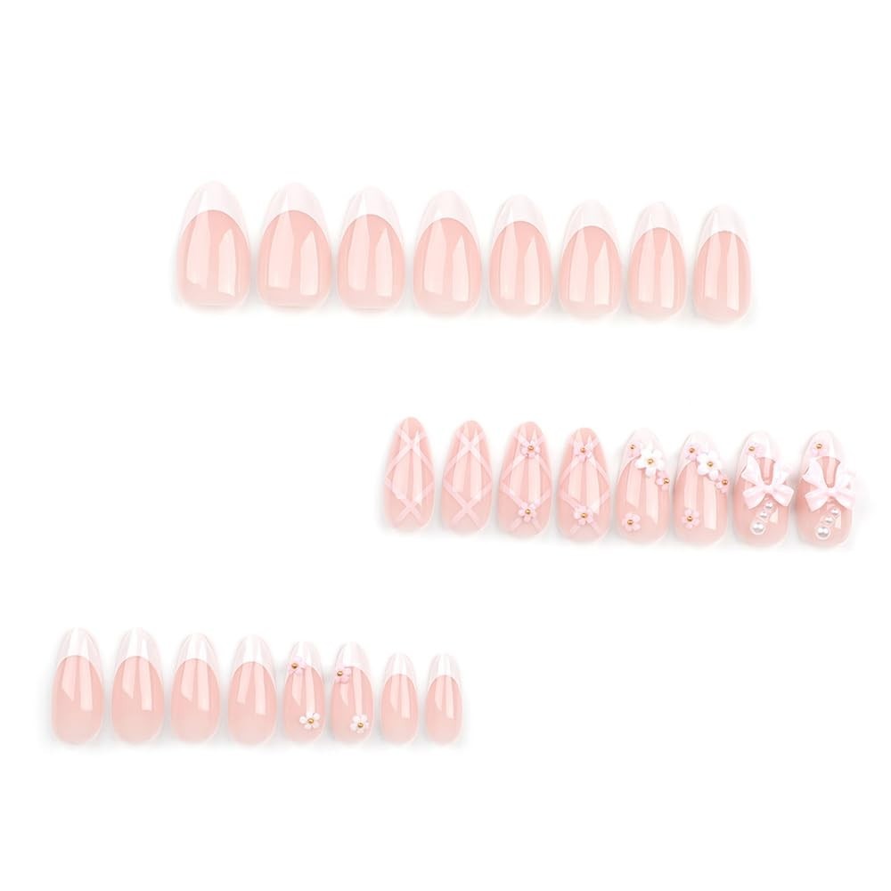 Secret Lives Glossy Reusable Artificial Translucent Pink Color with 3D Bow & 3D
