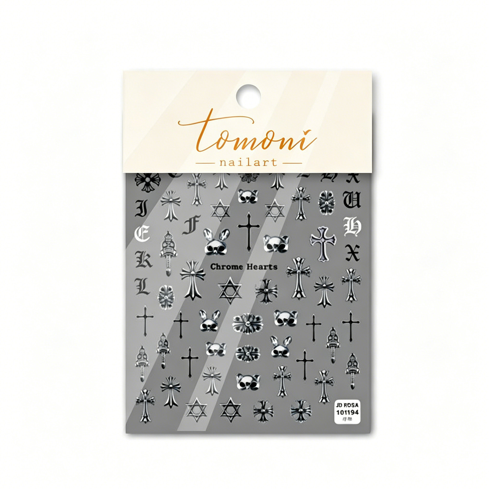 Embossed Nail Stickers Cross Retro 2026 New Gothic Dark Style Personalized Decal