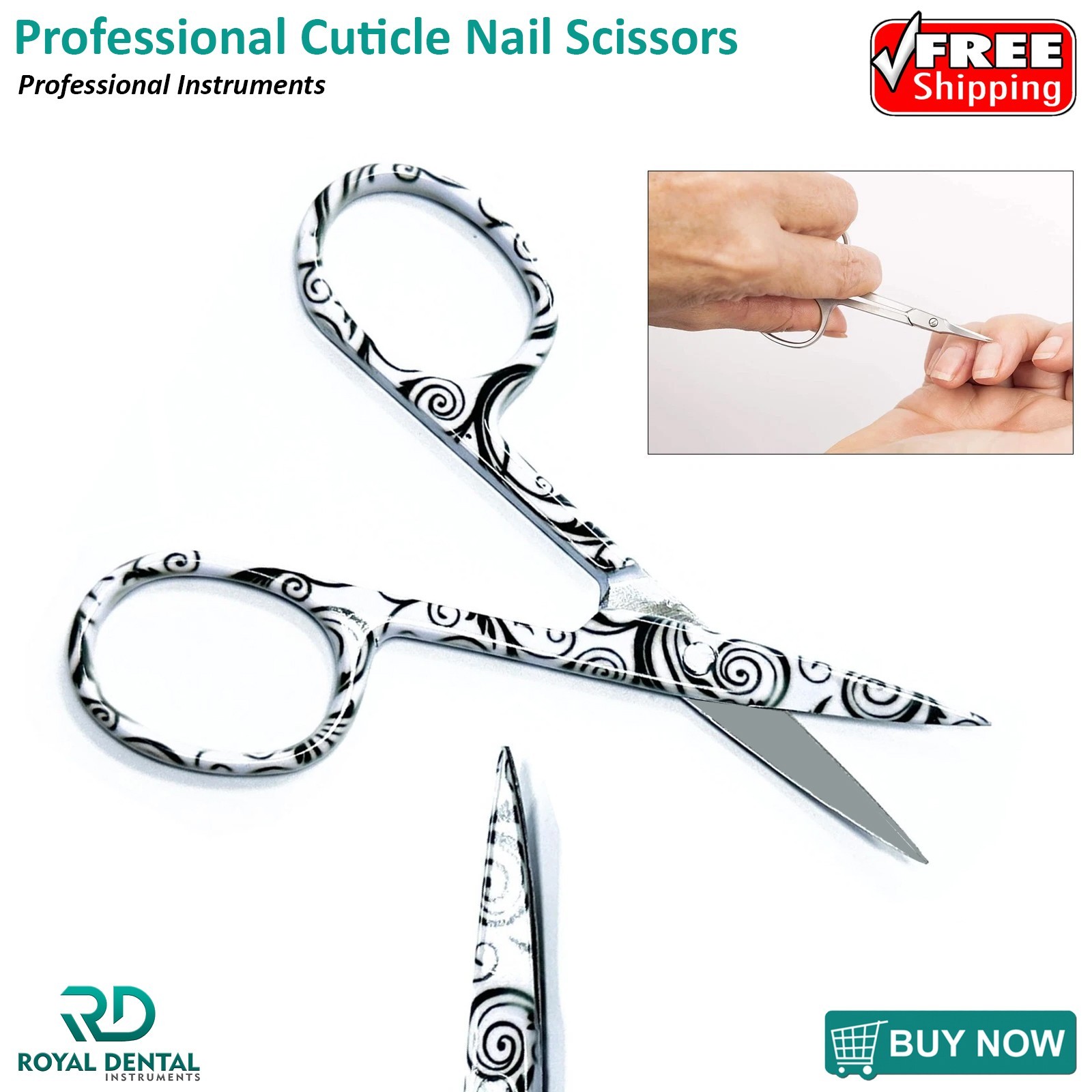 Professional Finger Toe Nail Scissors Curved Arrow Point Steel Manicure Cuticle