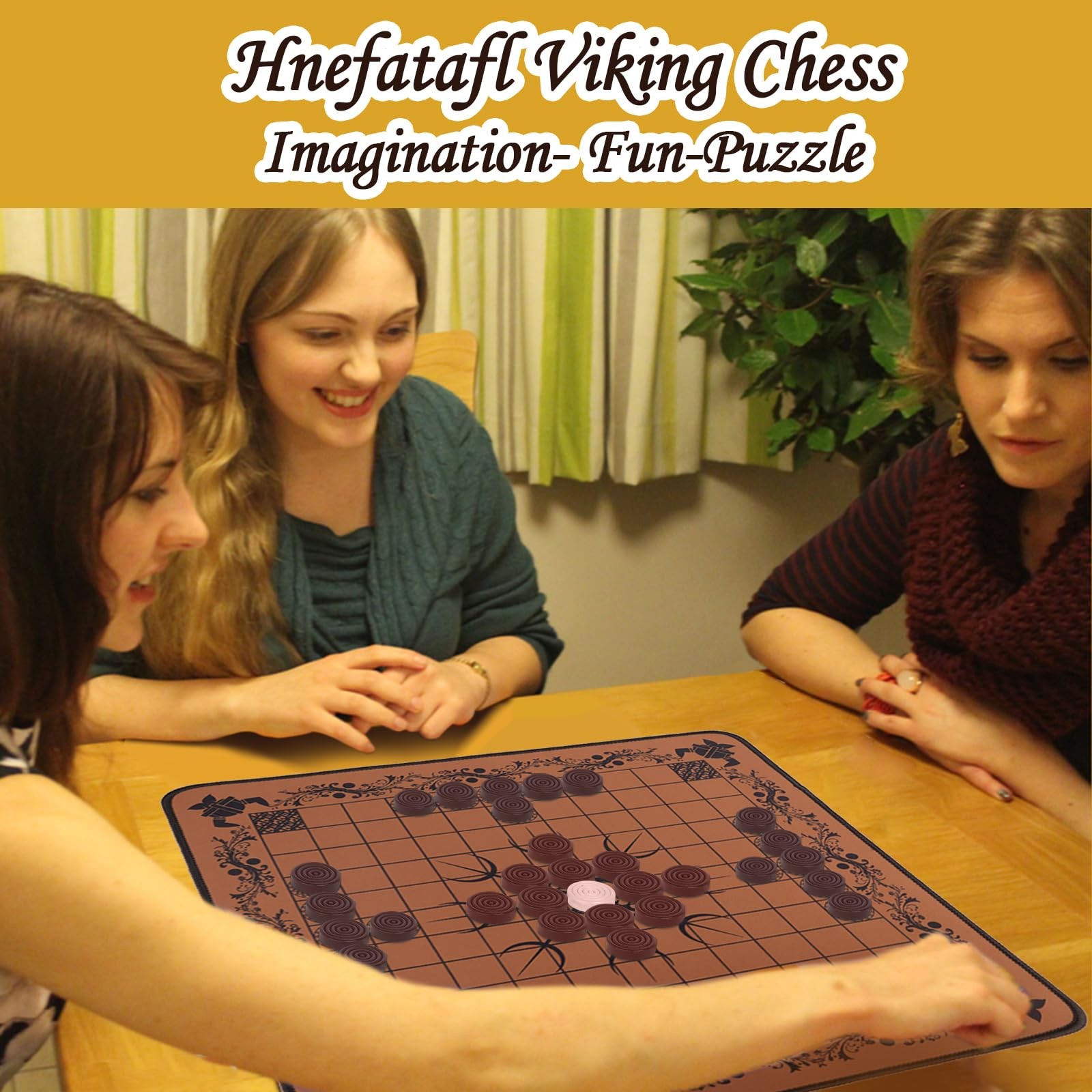 HNEFATAFL: Viking Chess Board Game, 14.2 inches by inches, Hnefatafl