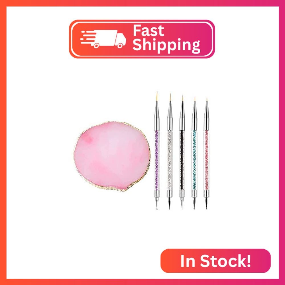 Mcduyant 5 Pieces Nail Polish Pens for Nail Art Resin Nail Art Palette Nail Hold