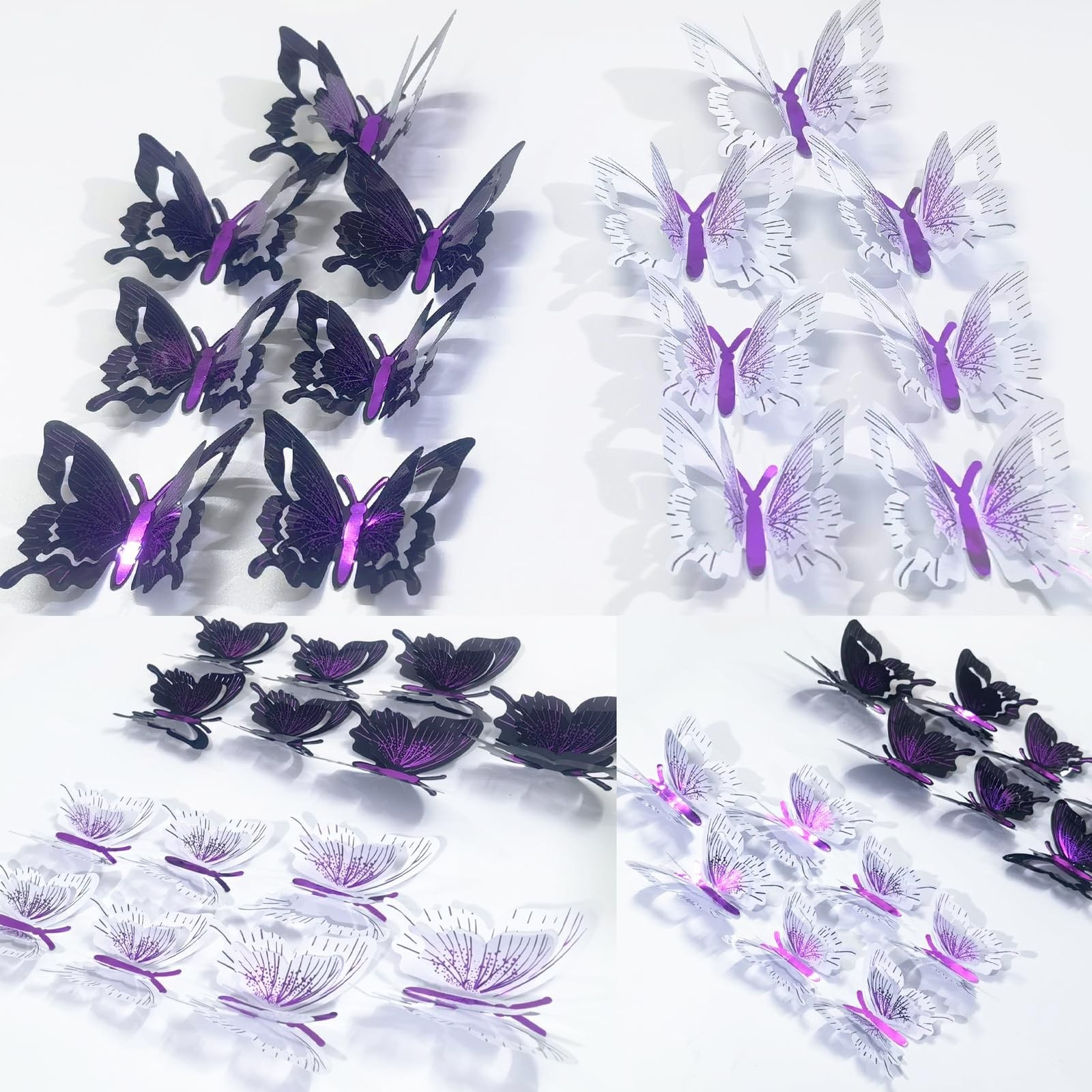 Ewong 3D Butterfly Wall Decoration, 48 Pcs PVC Butterfly Wall Decals Removabl…