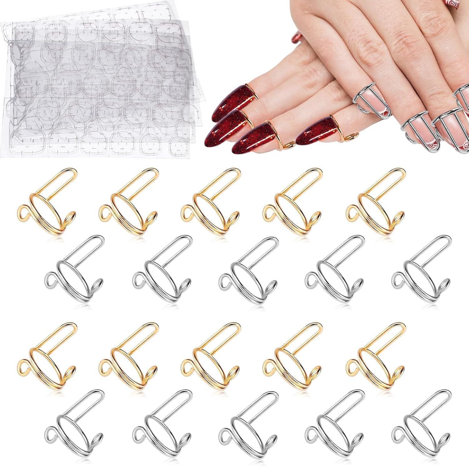20PCS Adjustable Nail Rings Set – Adjustable Wudu Fingernail Rings Set