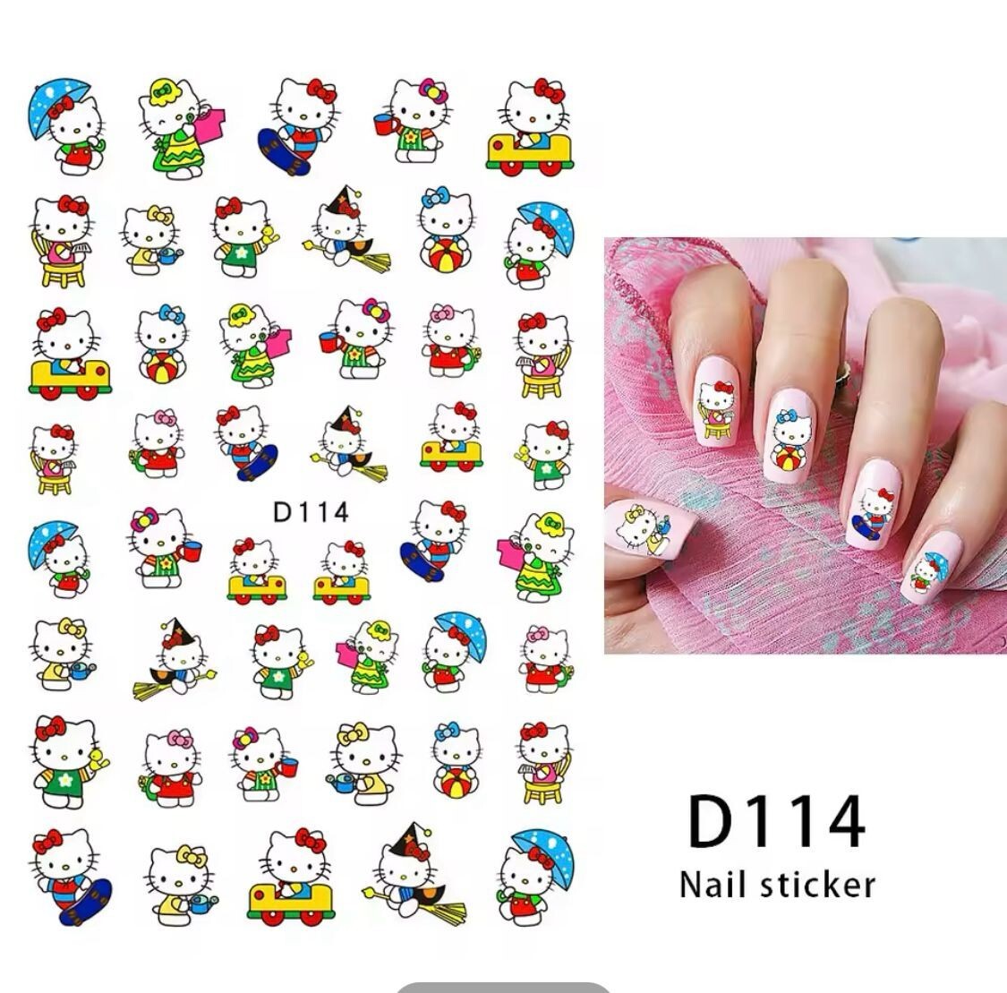 NAIL art 3 sheets HELLO KITTY + US SELLER Free Shipping