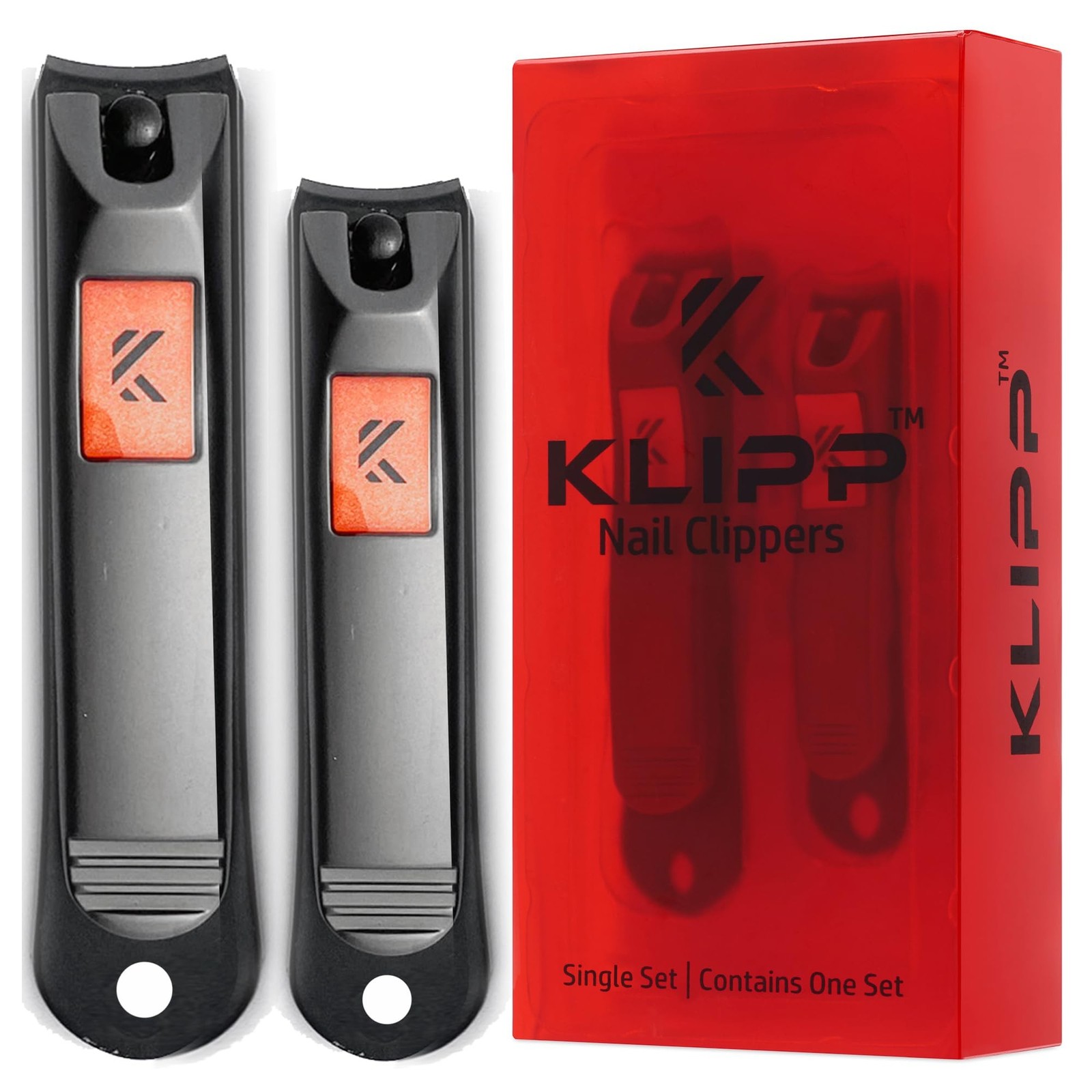 Nail Clipper Set for Men and Women, KLIPP Arched Zinc Alloy Nail Clippers wit…