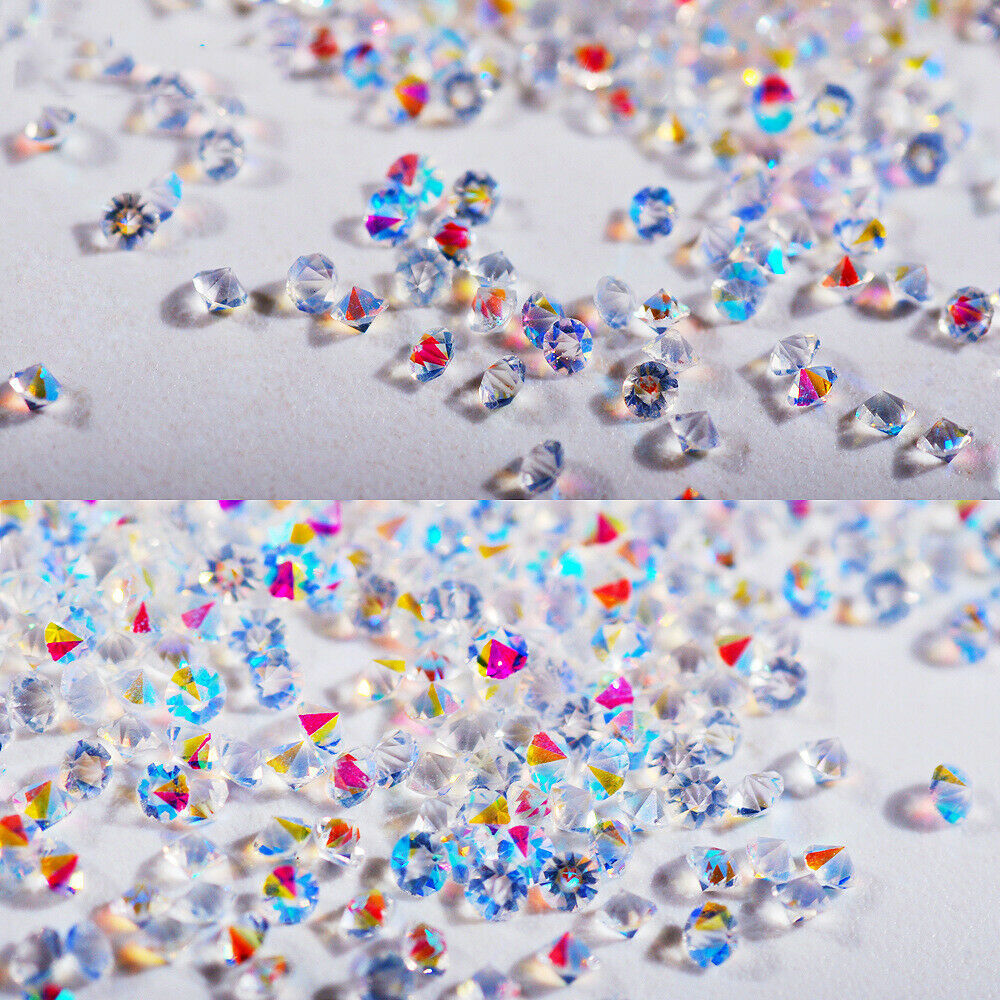 5000PCS AB Nail Rhinestone Crystal 1.2mm 3D Micro Glass DIY Glitter Nails Art