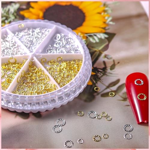 4 Boxes 3d Gold Nail Charms – Star, Moon, Ring, Multiple Shape Gem Metal